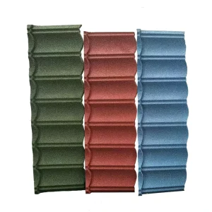 Light Weight Durable Bond Type Stone Covered Metal Roof Stone Chip Coated Steel Roofing Tile