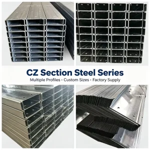 Lipped C Section Steel Custom Size Rust Resistant Steel Profile for Rooftop Solar Mounting and Prefab Wall Framing