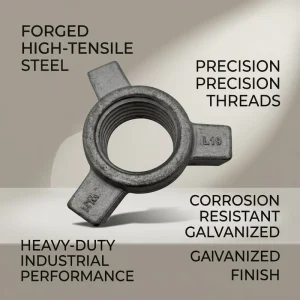 Long Lifespan 45 Carbon Steel Shoring Prop Nut All Weather Zinc Plated Finish High Rise Building Formwork Fitting
