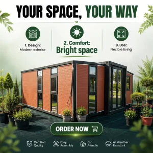 Low Investment Casa Prefabricada 20ft Double Wing Expandable Container House 2 Room for Brazil Housing Project Resale Assets