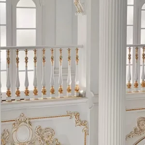 Luxurious Decorative Stair Handrails Gilded Copper Aluminum Railings for Opulent Spaces