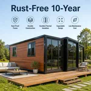 Luxury 20ft Container House Durable Modular Prefab Mobile Kiosk Tiny House Made of Sandwich Panel for Office or Camping Use