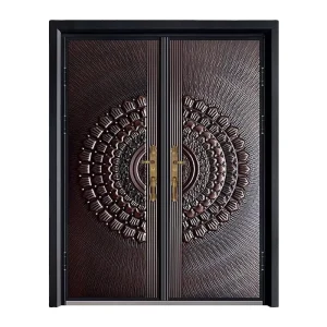 Luxury Aluminium Casting Door Main Gate Design Villa Door Metal Security Steel Entrance Doors in China