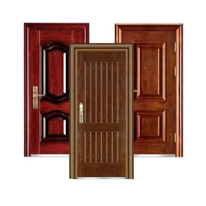 Luxury Design Steel Door Sound Insulated Exterior Modern Finished Side Opening Apartment Security Doors