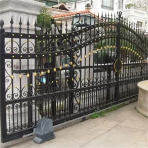 Luxury Double House Garden Security Grill Design Sliding Swing Iron Gate Driveway Gate