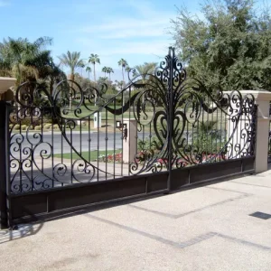 Luxury Double House Garden Security Grill Design Sliding Swing Iron Gate Driveway Gate Entrance Main Wrought Iron Gates Designs