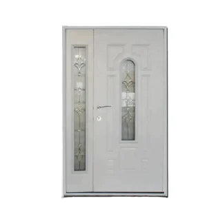 Luxury Exterior Double Entry Doors with Sidelights Manual Modern 6 8 9 Panel Steel Door Toughened Glass Fire Prevention