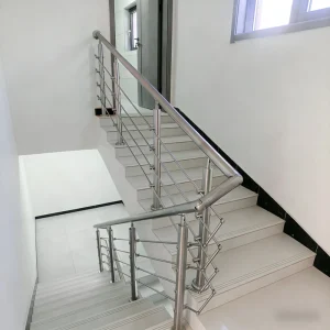 Luxury Metal Stair Railing Natural Stainless Steel Elegant Design for Indoor Home Villa Hotel Safety Guardrail