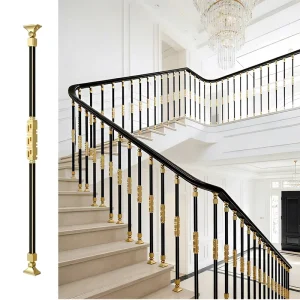 Luxury Modern Style DIY Indoor Decoration Grey Aluminum Stair Balustrade and Balcony Railings for Villa Apartment