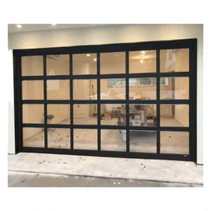 Luxury Remote Door Modern Automatic Electric Folding Wrought Iron Main Glass Entry Garage Doors
