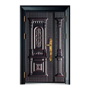 Luxury Style Cast Aluminum Steel Door Main Metal Gate Door Commercial Bullet proof Steel Security Door for Sale