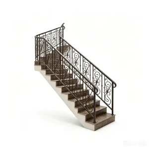Luxury Villa Decoration Entrance Stairs Iron Railing Design Laser Cut Welding Fence