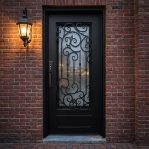 Main Entrance Metal Solid Iron Single Door Wrought Iron Front Doors for New York Apartments