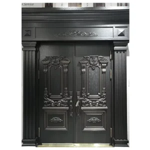 Main Security Double Copper Decorate Arches Villa Metal Panel Iron Cast Aluminum Main Entrance Door