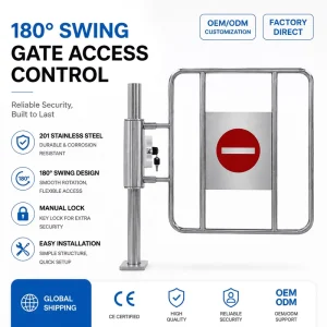 Manual Mechanical 2 Way Security Gate Turnstile 304 Stainless Steel Pedestrian Swing Turnstile Gate for Supermarket Entrance