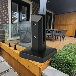 Manufacturer DDP Modern Black Height Adjustable Non Corrosive Square Glass Clamp for Outdoor Pool & Terrace Glass Fencing