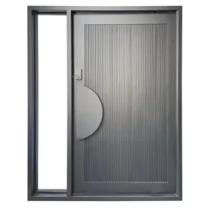 Manufacturer Direct Aluminum Pivot Security Door Hurricane-Proof Metal Gates for Exterior House with Fiberglass Screen Netting