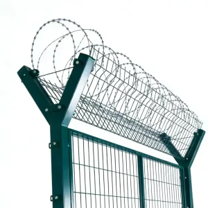 Manufacturer Direct Galvanized Iron Y-Type Prison Fence with Barbed Wire for Airports and Railways