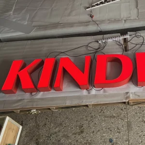 Manufacturer Direct Red Painted Acrylic LED Front Lit Letters Exquisite Edge Wrapped Indoor Office Signage Water Resistant