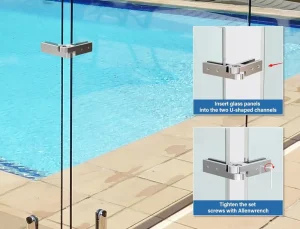 Manufacturer Directly Ship Heavy Duty Glass to Glass Clamp for Frameless Glass Fence Systems
