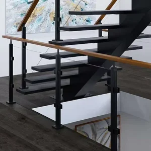Manufacturer Matte Black Square Front Flat Back Stainless Steel Glass Clamp for Staircase Railings