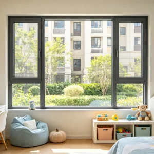 Manufacturer Supply Engineering Grade Double Tempered Low-E Soundproof Aluminum Casement Window for Hotel Guest Room