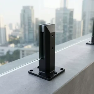 Matt Black Stainless Steel Adjustable Light Glass Railing Spigot for Staircase Balcony Terrace Pool Fencing System