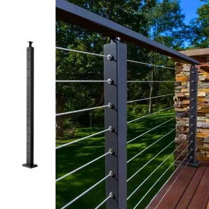 Matt Black Wire Railing System Outdoor Balcony Decking Villa Stairs Stainless Steel 316 Cable Handrail Fence
