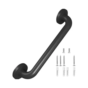 Matte Black 12 Inch Industrial Metal Handrail Indoor Outdoor Safety Grab Bar for Elderly Deck Staircase Balustrades Handrails
