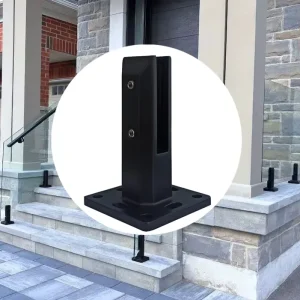 Matte Black Stainless Steel Glass Hardware Durable Deck Mount Glass Railing Spigot Hardware for Modern Outdoor Glass Fence