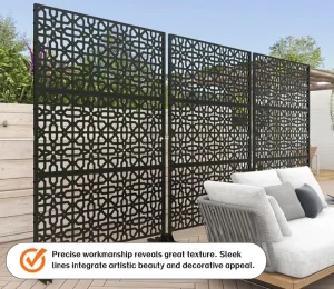 Metal Aluminum Laser Perforated Decorative Grille for Hotel Room Partition Curtain Wall Villa Fence