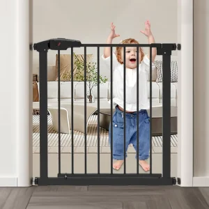 Metal Baby Safety Gate for Stairs 80cm SG002 Powder-Coated No-Drilling Assembly