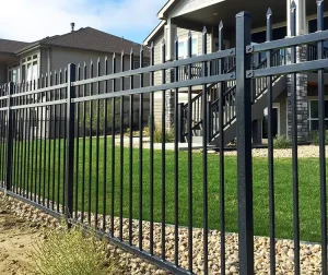 Metal Black Security 6x8ft Steel Picket Spear Fence Panels Outdoor Garden Galvanized Wrought Iron