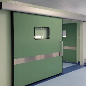 Metal Clean Room Medical Doors Glass Vision Hospital Surgery Operating Room Steel Doors Automatic Hermetic Sliding Doors