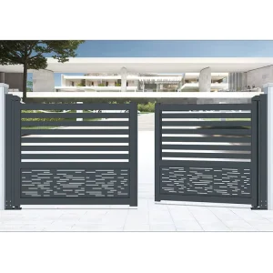 Metal Decorative Aluminum Industrial Driveway Doors Swing Customized Color 6 Feet Home