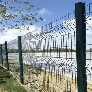 Metal Fencing 3D Curved PVC Coated Y Shape Airport Barbed Wire Panels Galvanized Steel