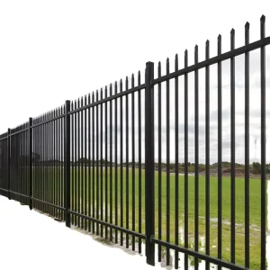 Metal Frame Garden Fence, Black Powder-Coated Galvanized Steel Picket Trellis