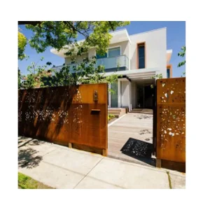 Metal Garden Fence Rust Corten Steel Iron Fence Laser Cutting Residential Iron Fences And Gates