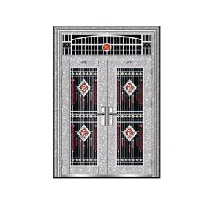 Metal House Main Doors Wrought Iron Safety Door Residential Safety Entry Stainless Steel Door Design