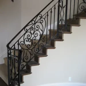 Metal Iron Hand Railing Indoor and Outdoor Stairs Courtyard Craftsman Design