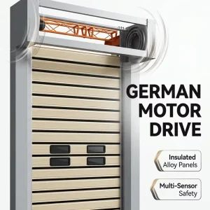 Metal Material Automatic High Speed Windproof Metal Roll up Suitable for Modern Workshop Car Shop Garage Door