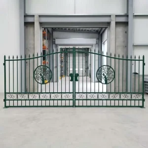 Metal Material Customized Pattern Colour Durable Eco-friendly Wrought Iron Courtyard Gates Customized Size Weather