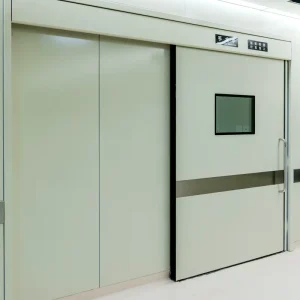 Metal Medical Sliding Doors Hospital ICU X Ray Lead Steel Fire Operating Room Door With Glass Vision