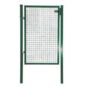 Metal Modern Garden Fence Gate with Square Post, 100x200cm, Powder-Coated, Backyard