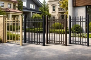 Metal Post and Rail Fence for Garden Boundaries and Farm Livestock