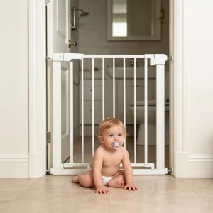 Metal Retractable Safety Gates for Stairs and Doors with Color Indication