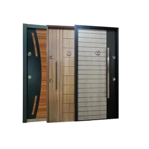 Metal Security Door Modern Single House Entry Door Turkish Style Armored Steel for Villas