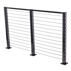 Metal Stair Railing Baluster System Post Fence Tubular Steel Railing Hardware Stainless Steel Cable Railing