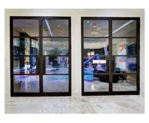 Metal Steel Framed windows Iron Window Steel Profile Powder Coated Steel Doors and Windows SS 099