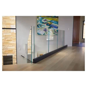 Metal Sturdy Sleek Designer Customizable Glass Railing Contemporary Premium Luxury Safety Guardrail